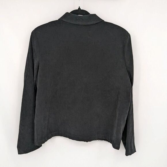 Vintage 90s First Option Suede Look Jacket Cottagecore Patchwork Medium Petite - Picture 3 of 14